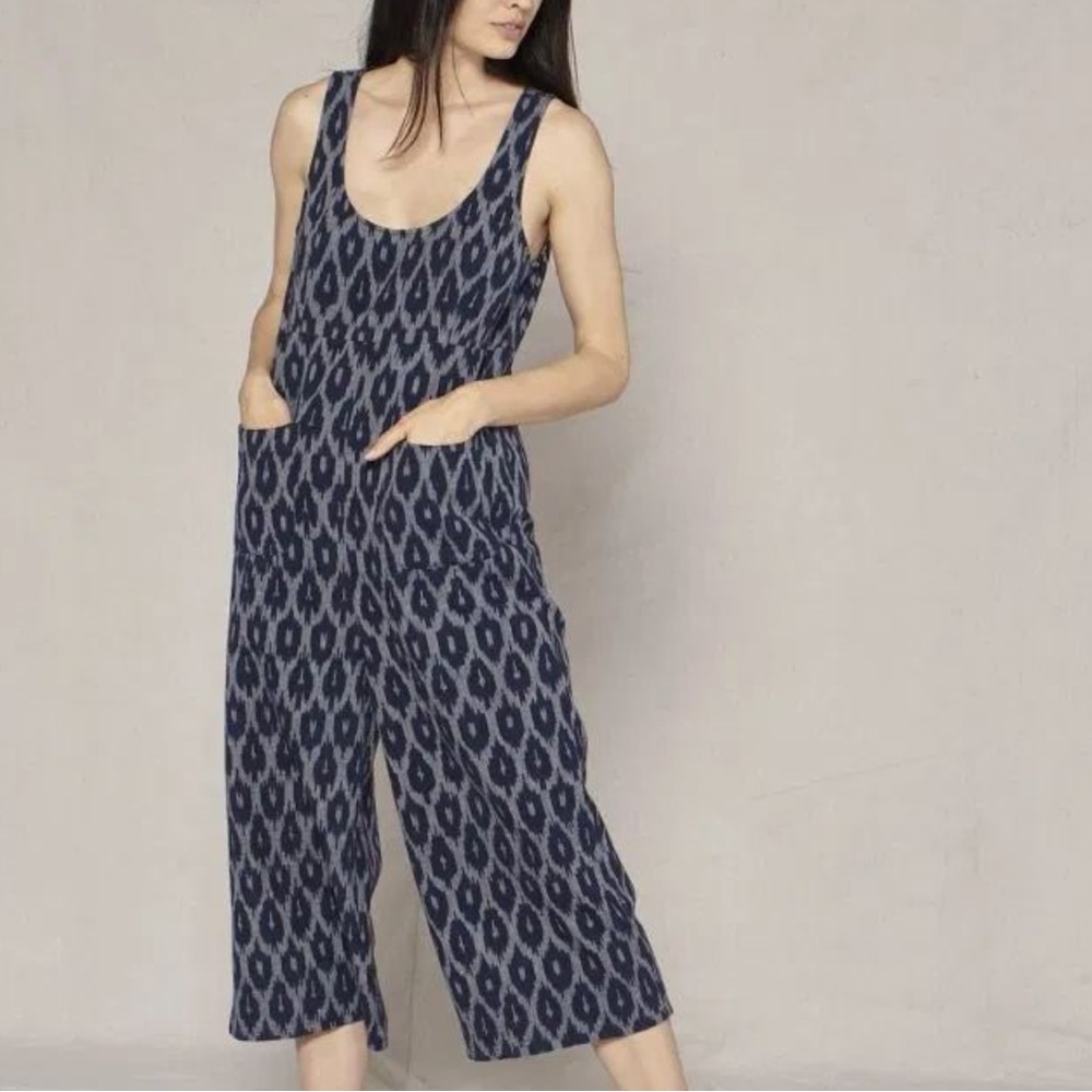 Outerknown Organic Cotton Patterned Crop Jumpsuit